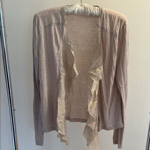 Women's Beige Ruffle Light Cardigan